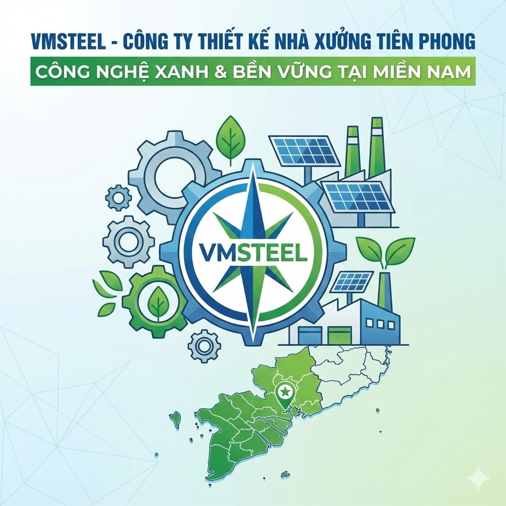 VMSTEEL - Công Ty Thiết Kế Nhà Xưởng Tiên Phong Công Nghệ Xanh & Bền Vững Tại Miền Nam