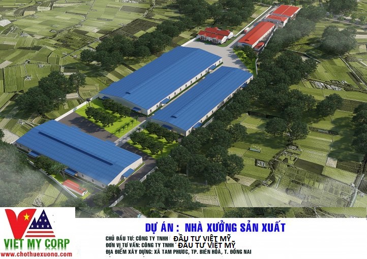 Cho thuê 03 nhà xưởng tại xã Tam Phước, Biên Hòa, Đồng Nai gần bò sữa Long Thành